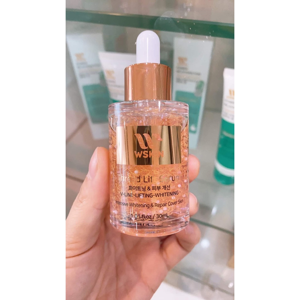 Serum Trắng Da, Ngừa Nám, Nâng Cơ V-Line WSKIN THREAD LIFT SERUM 30ML tinh Chất Sợi Chỉ Tơ Vàng Và Saffron Wskin