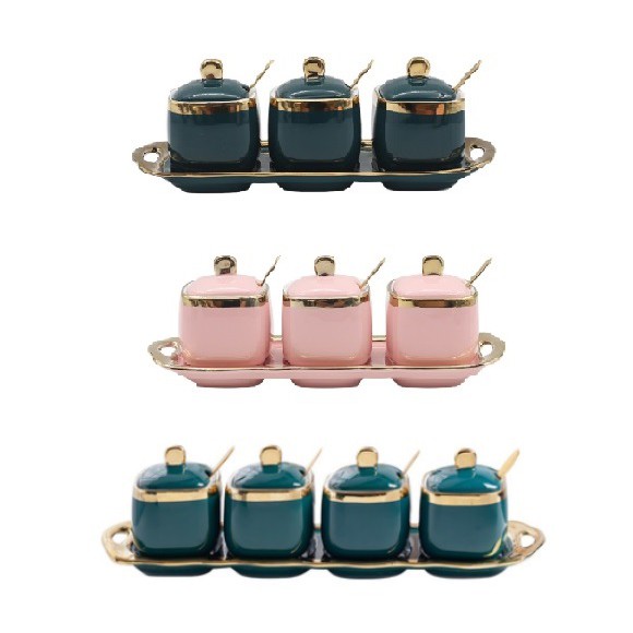 Hũ đựng gia vị sứ 💥CUNTOM💥bộ đựng gia vị  nhà bếp | BigBuy360 - bigbuy360.vn