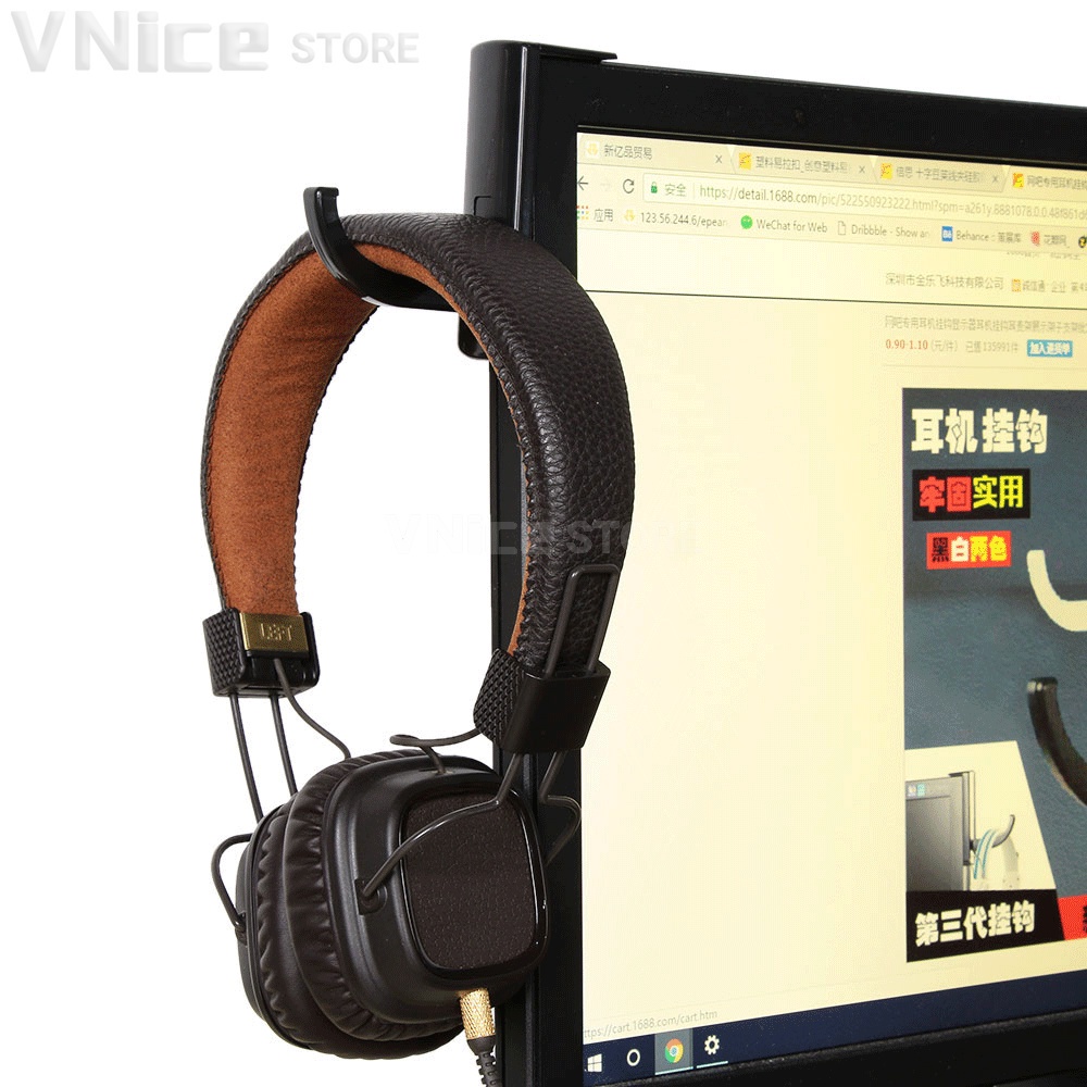 Giá Đỡ Tai Nghe Đứng Bằng Nhựa Thông Dụng Kèm Miếng Dán Cho Túi Xách/ Tai Nghe Chơi Game