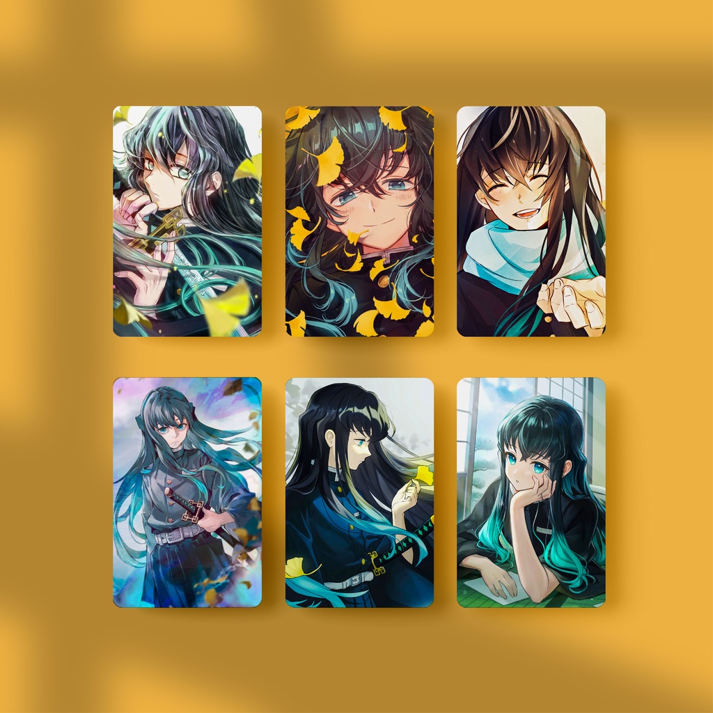 Thẻ Card Bo Góc Anime Muichiro Tokito Demon Slayer - Giấy Bìa Cứng - Có Màng Cán