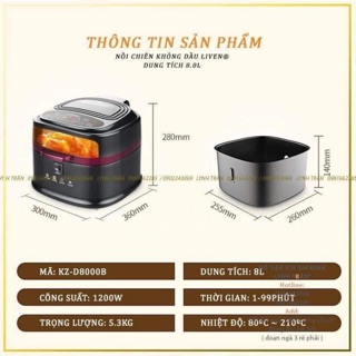 Nồi chiên không dầu Liven 8L