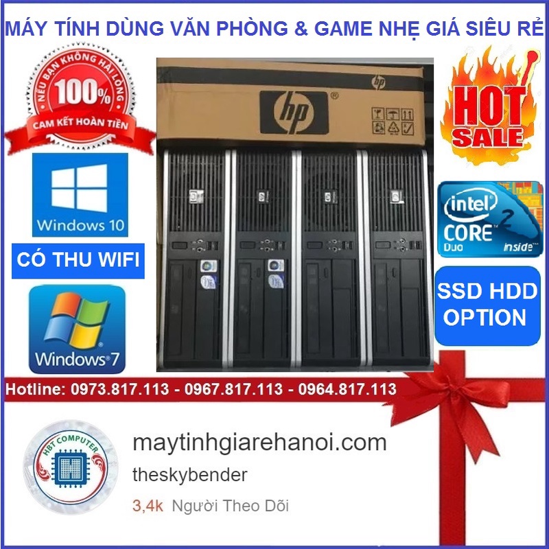 Thùng case vi tính có thu wifi dùng văn phòng ổn định 24/24h giá rẻ nhất SSD/HDD Ram 16gb/8gb/4gb/3gb/2gb tùy chọn