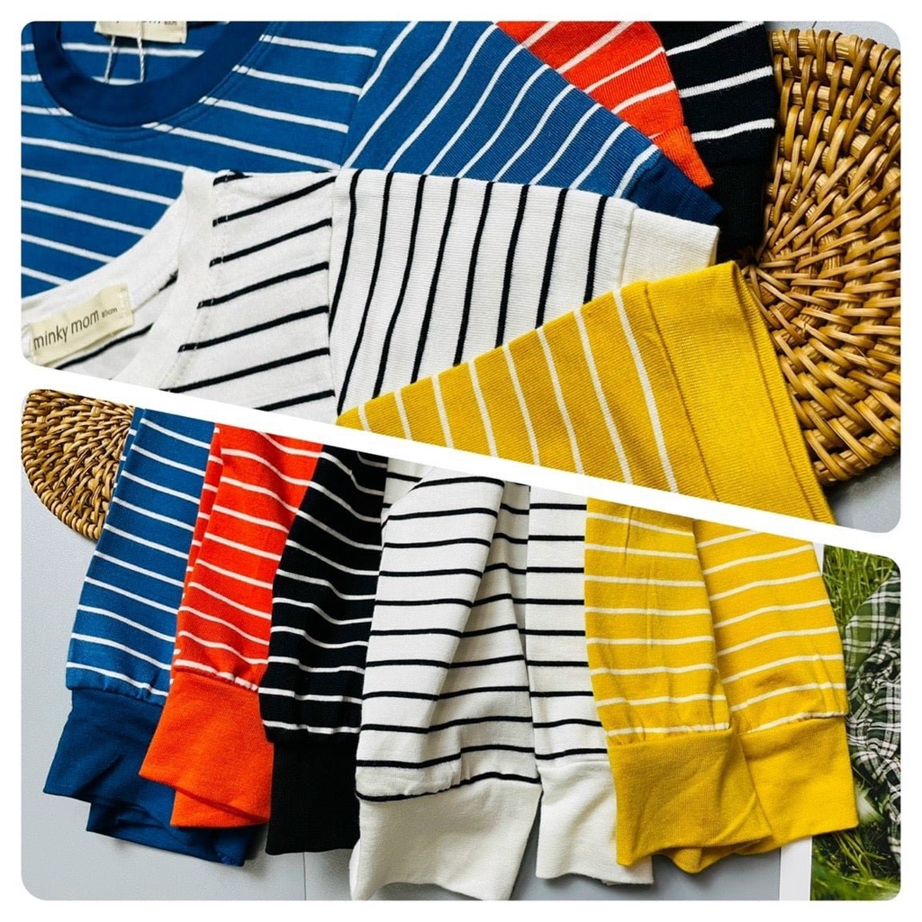 Đồ bộ cộc kẻ quần dài dành cho bé trai bé gái chất liệu cotton mềm mại ATKID Việt Nam