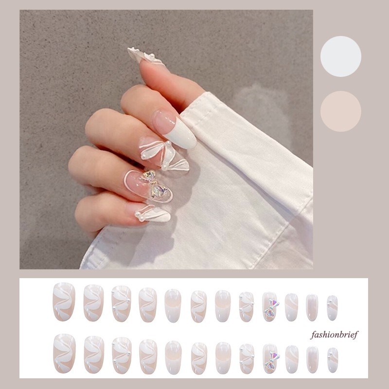 [Hàng mới về] Set 24 Móng Tay Giả Thiết Kế Thời Trang Nghệ Thuật Cho Nữ