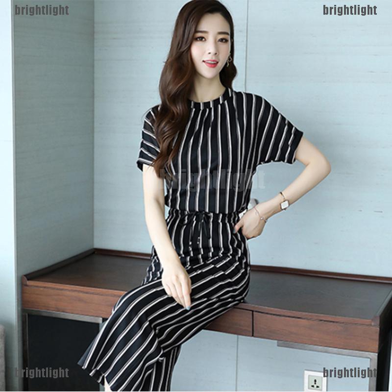 Bộ Quần Áo Kẻ Sọc Thời Trang Năng Động Cho Nữ