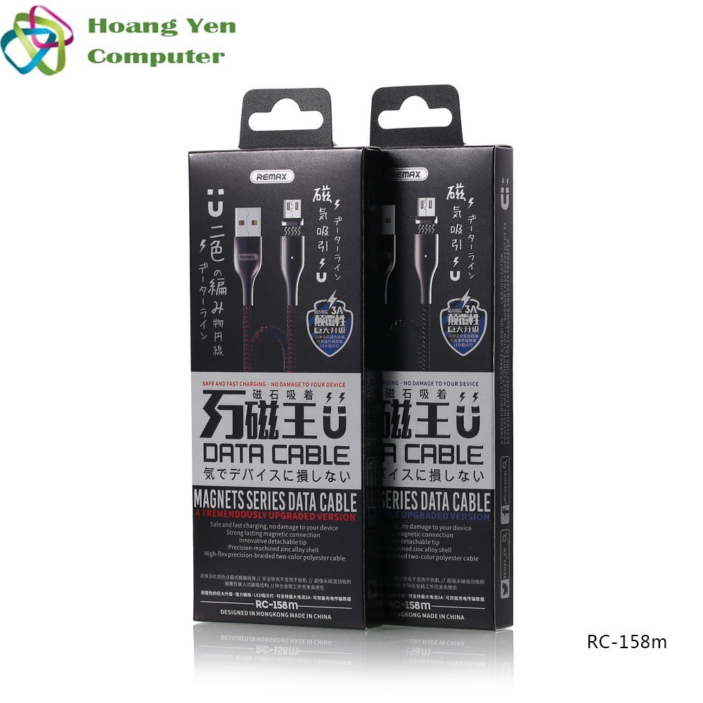 Cáp Sạc Nhanh MICRO USB Remax RC-158M Đầu Nam Châm Hít Dài 1M Cho Android - BH 1 Năm - Hoàng Yến Computer