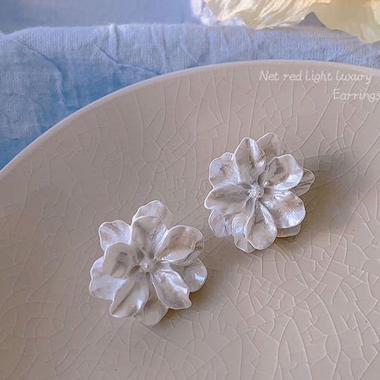 Bông Tai Mạ Bạc 925 Hình Hoa Thanh Lịch Thời Trang Phong Cách Hàn Quốc Cho Nữ