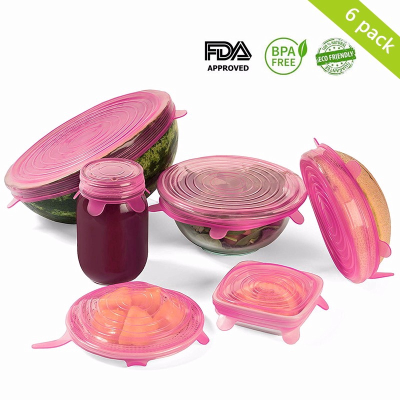 Set 6 Nắp Silicon Đậy Tô Chén Bảo Quản Thực Phẩm Tiện Dụng