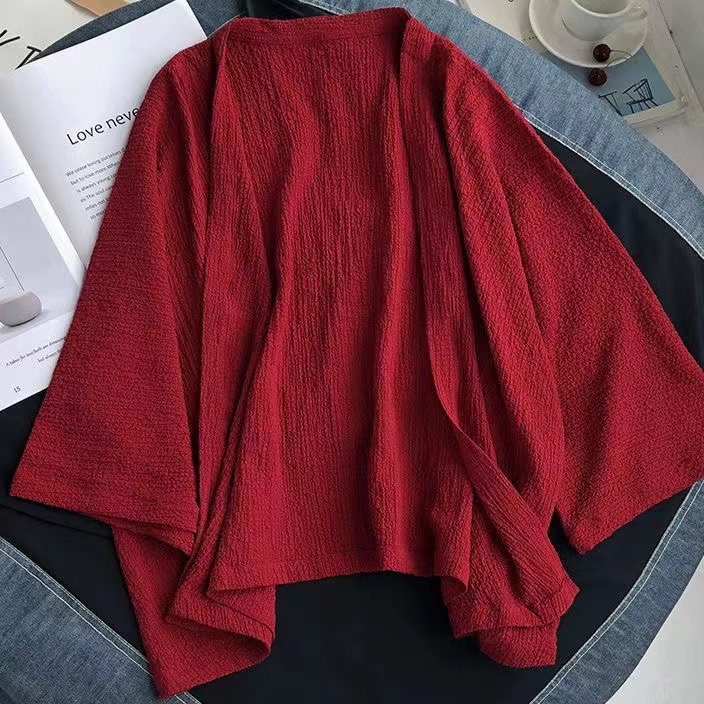 Áo Khoác Kimono Vải Chiffon Phong Cách Boho Hàn Quốc Mới