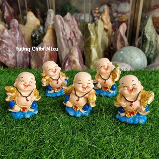 Tượng Di Lặc 9cm sơn nhũ vàng cao cấp