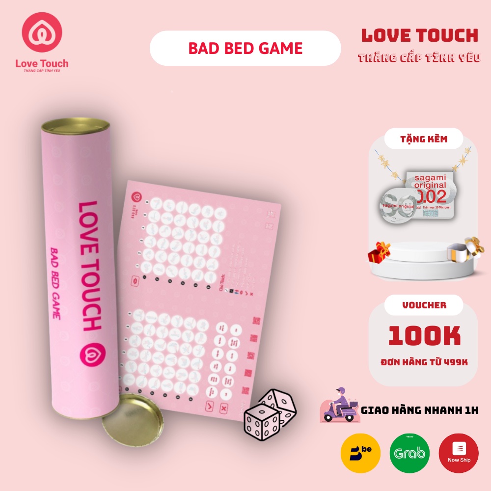 Combo 2 Tờ Dringking game Bad Bed 18+ nâng tầm cảm xúc khi yêu tặng kèm 1 bcs sagami cao cấp - Love Touch