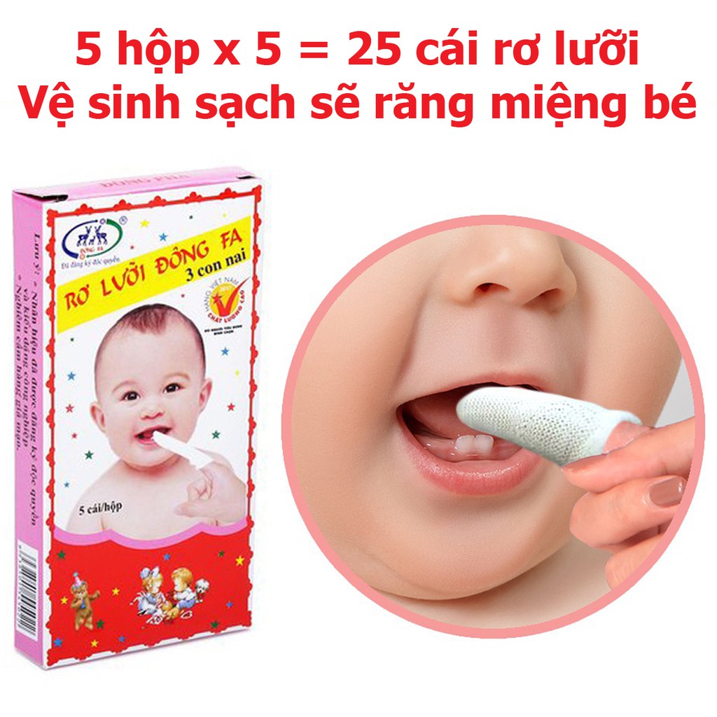 Combo 5 hộp rơ lưỡi cho bé sơ sinh, đồ cho bé, dụng cụ vệ sinh răng miệng cho bé