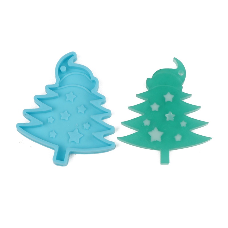 Khuôn Làm Móc Khóa Bằng Nhựa Epoxy Hình Cây Thông / Nón Giáng Sinh DIY