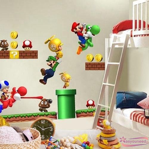 Miếng dán tường hình nộm Mario và Luigi dễ chùi rửa