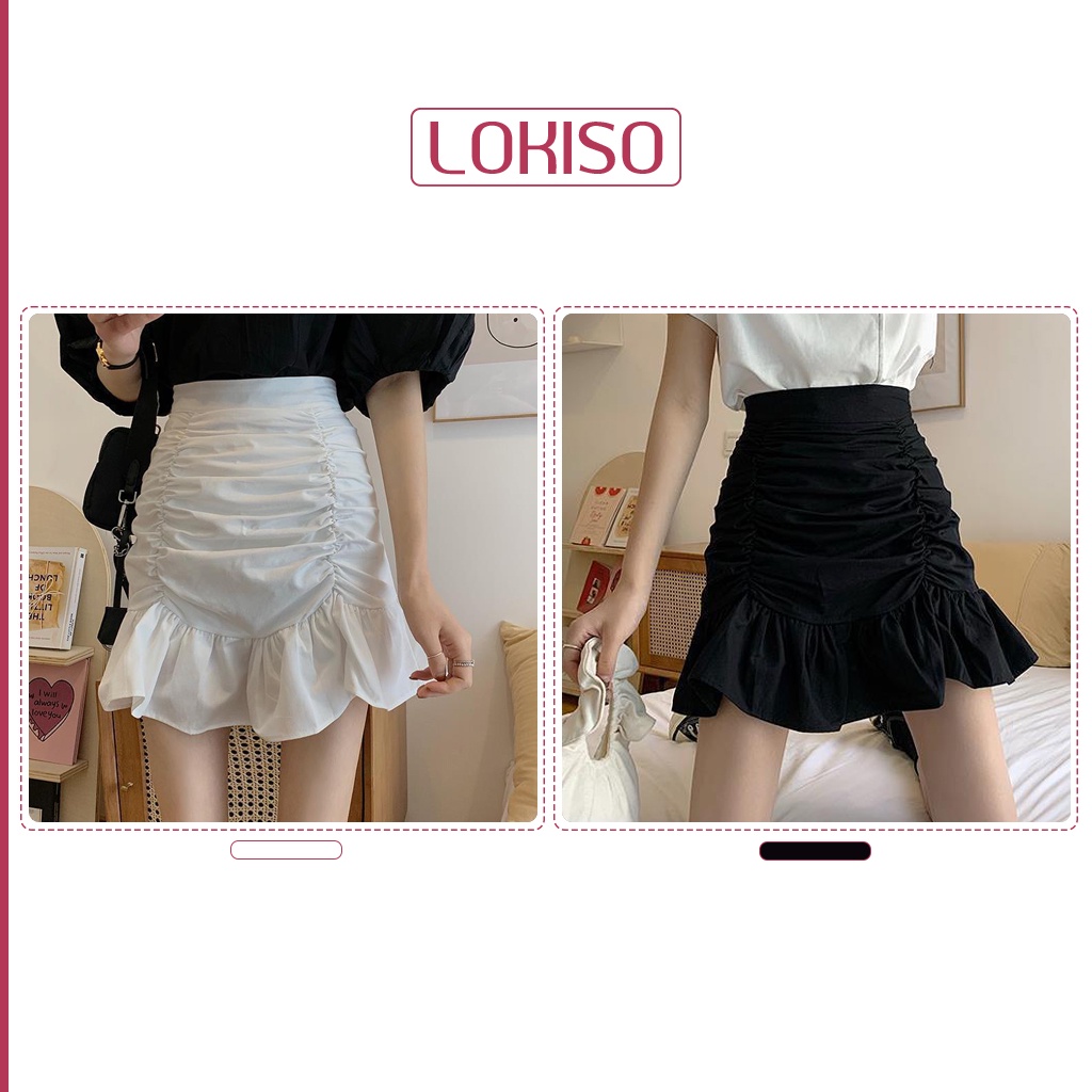 Chân váy công sở chữ a xếp ly ngắn lưng cao LOKISO CV15 | BigBuy360 - bigbuy360.vn