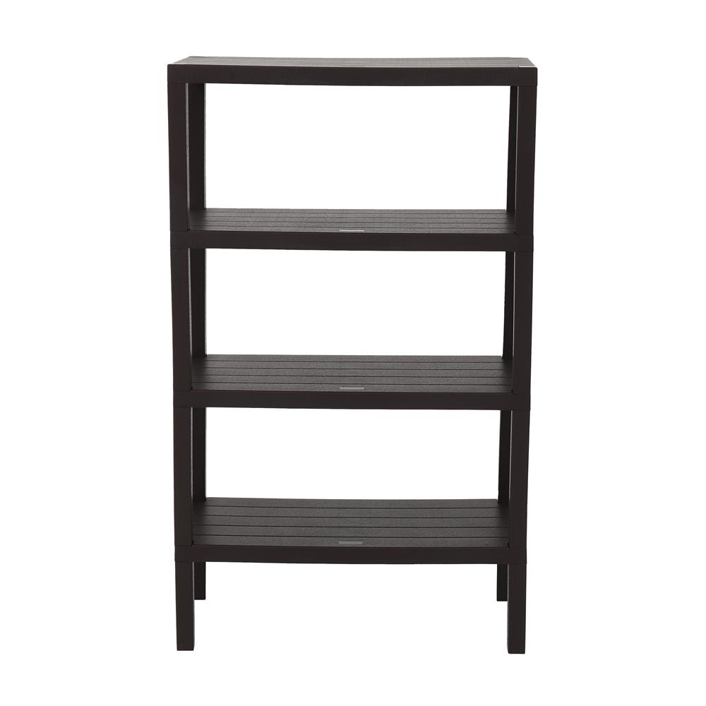 HomeBase STACKO kệ nhựa 4 tầng vân giả gạch BRICK Thái Lan W30xH100xD60cm màu nâu