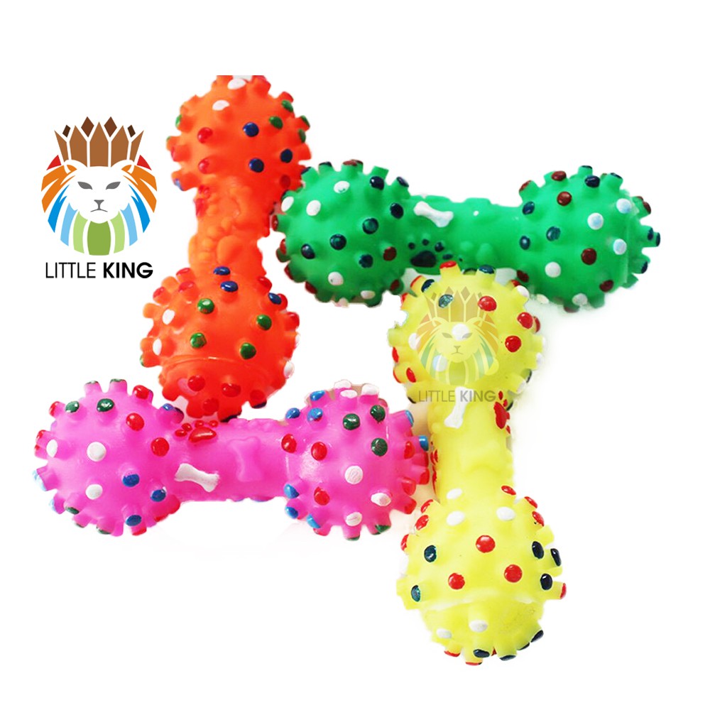 Xương gặm đồ chơi cho chó 16.5cm, xương gai chút chít nhiều màu Little King pet shop