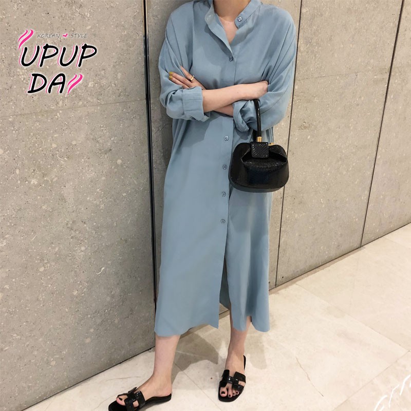 Đầm Sơ Mi Nữ Tay Dài Cổ Đứng | BigBuy360 - bigbuy360.vn