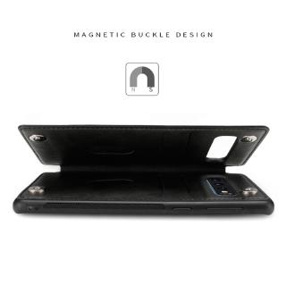 Hanman Samsung Galaxy Note 10 Plus Leather Case S10E S10 Plus Note 9 Soft TPU Coque With Button Closure Card Slot Holder
