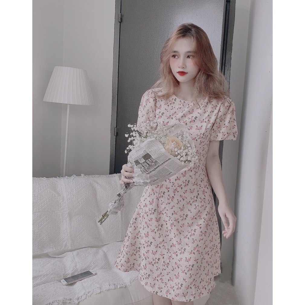 Đầm Hoa Cổ Tròn Xinh xắn - D0552