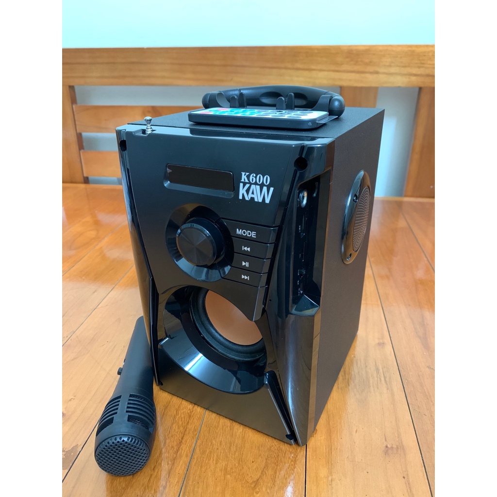 Loa bluetooth Xách tay Karaoke mini KAW K600, Tặng kèm Mic hát siêu hay, Dung lượng pin khủng, Màn led điều khiển
