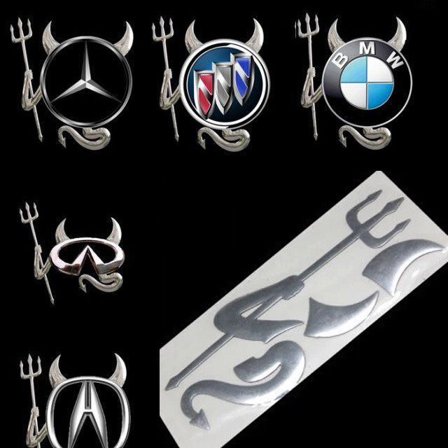 Decal hình ác quỷ dán trang trí logo xe