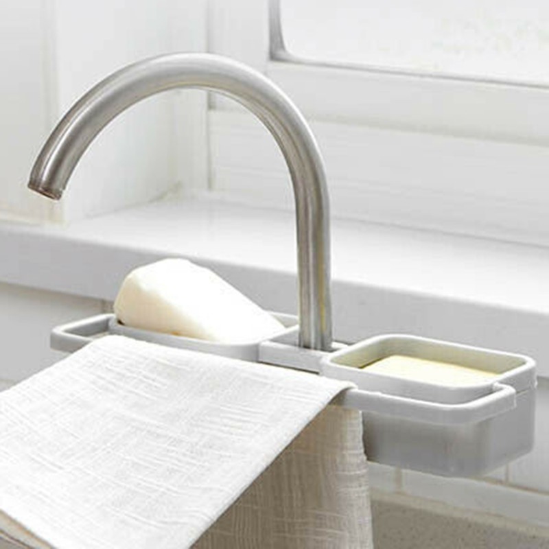 Kitchen Drainage Dishwashing Sponge Storage Adjustable Faucet Rack#HAVN