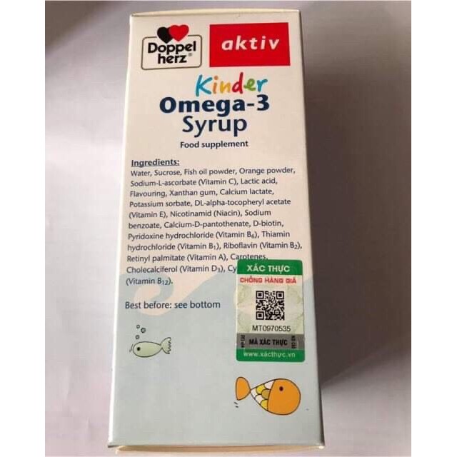 Kinder Omega 3 Syrup 250ml - Siro Hỗ Trợ Phát Triễn Não Bộ &amp; Rối Loạn Tăng Động Ở Trẻ - cvspharmacy