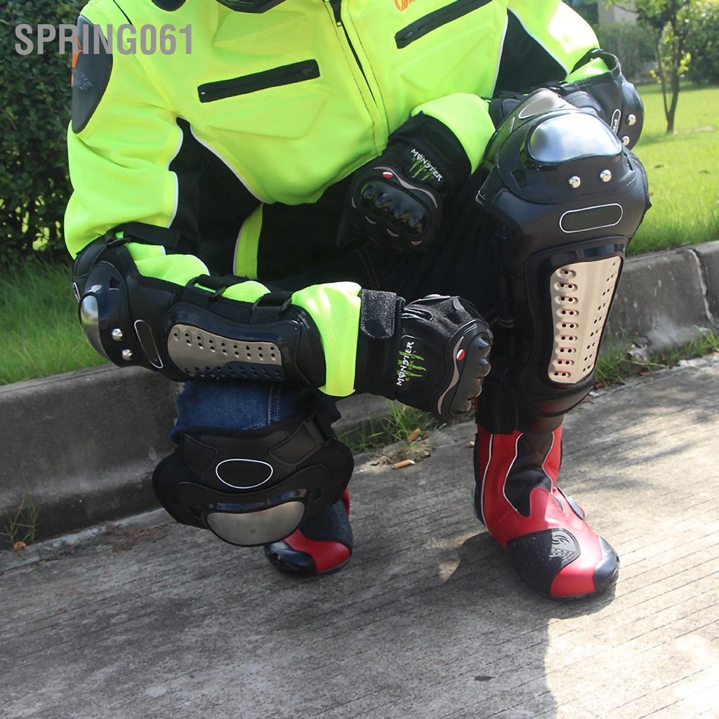 [Hàng Sẵn]  Bộ đồ bảo hộ xe máy đệm đầu gối bằng thép không gỉ vệ khuỷu tay cho đạp leo núi Motocross ATV【Spring061】