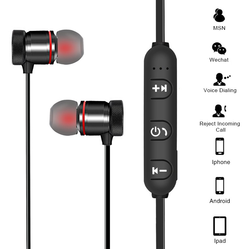 M9 Bluetooth Wireless In-Ear Noise Canceling Earphone with Microphone Sweat Proof Stereo Headset