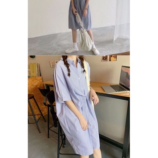 Đầm sọc suông mặc được 2 dáng