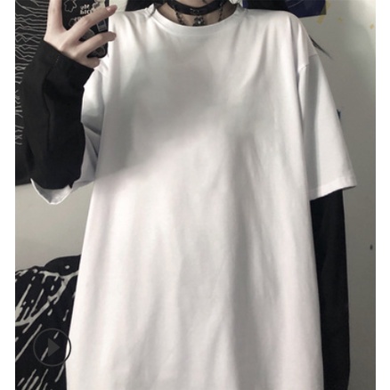 Áo thun tay dài form rộng , áo sweater Unisex phối 2 màu