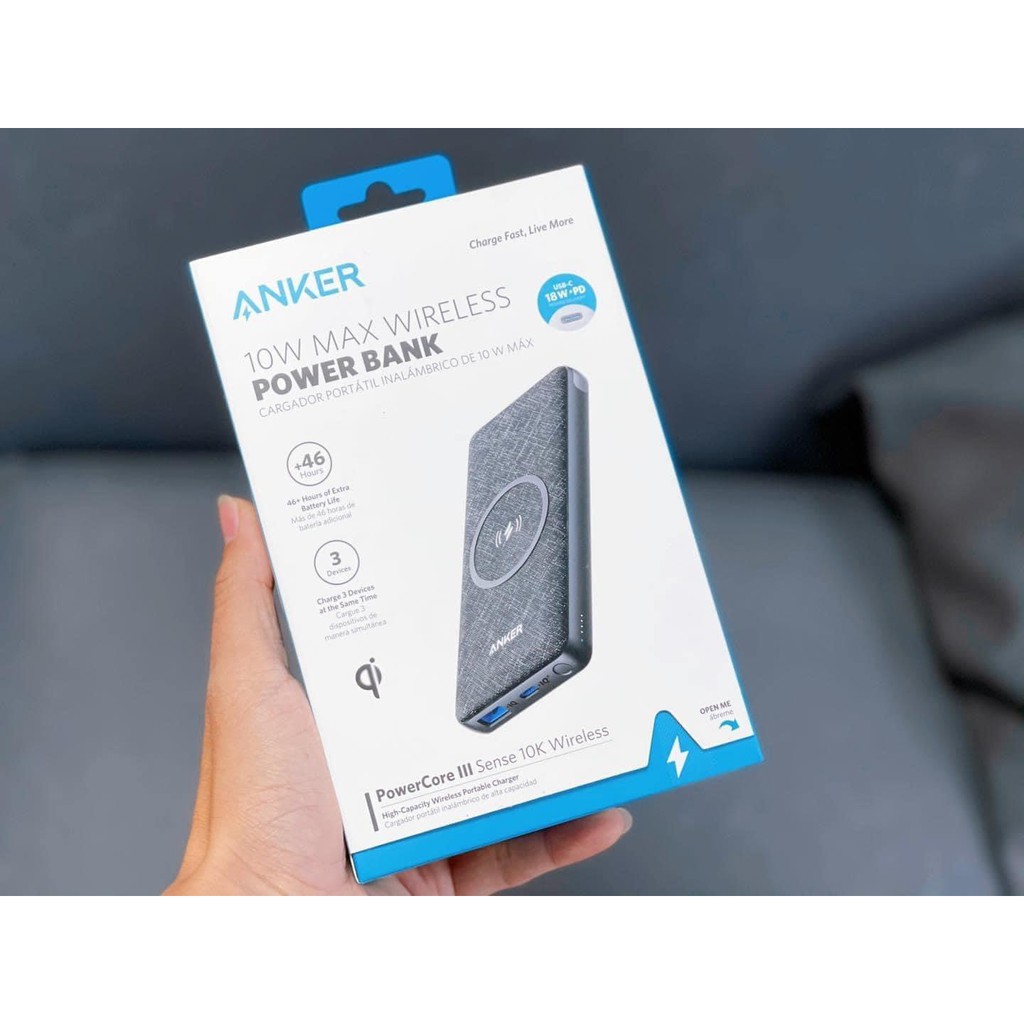 Sạc dự phòng Anker PowerCore Wireless III 10000 sạc nhanh PD Iphone - Mã A1617