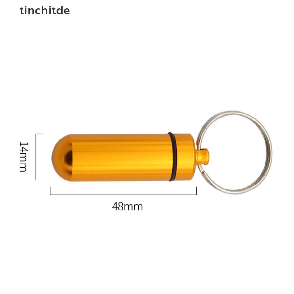 1 Móc Khóa Hình Chai Thuốc Mini Bằng Nhôm Chống Thấm Nước Có Giá Đỡ Tiện Dụng
