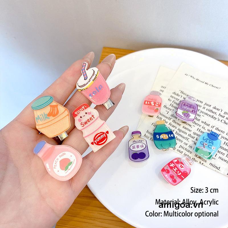 ✨✨Kẹp tóc mỏ vịt hình đồ uống dễ thương cho bé gái