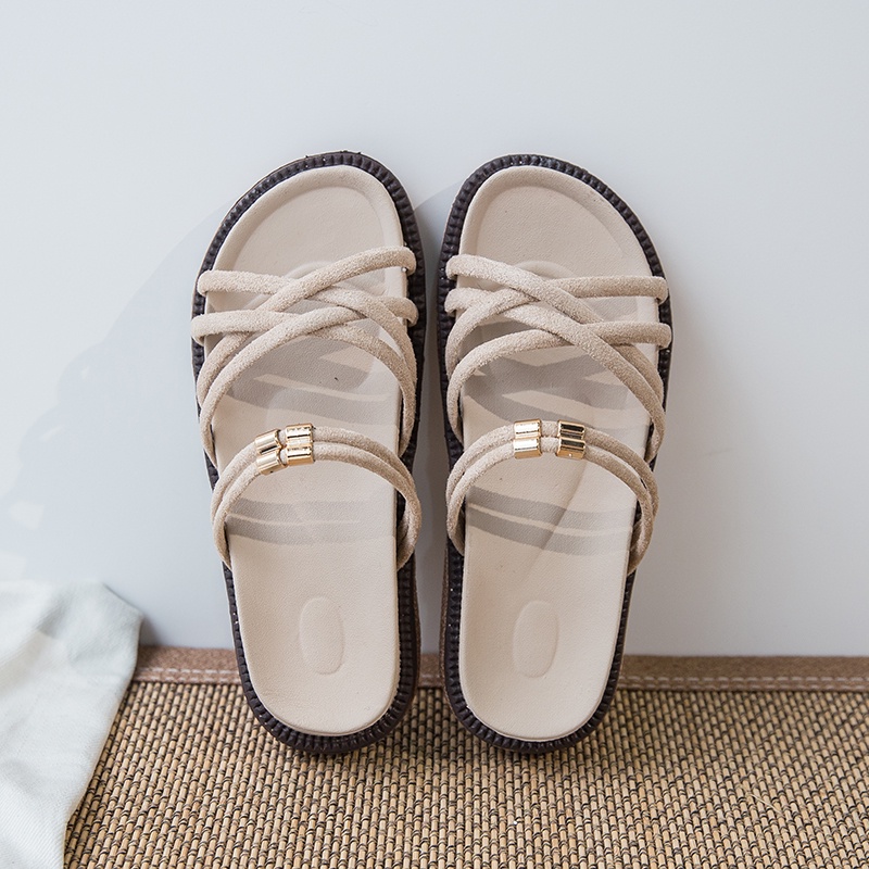 Giày sandal IELGY đế bằng thời trang thanh lịch cho nữ