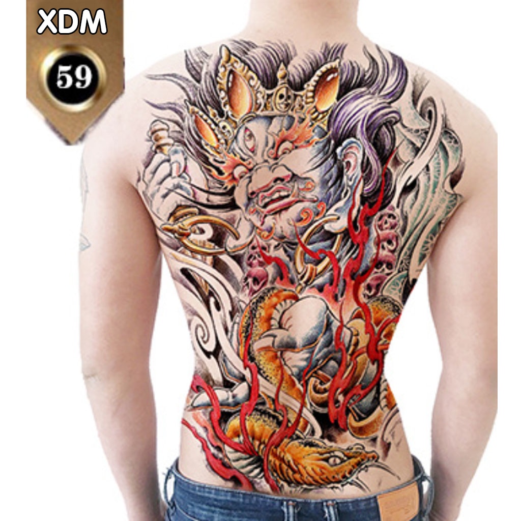 Hình Xăm Dán Kín Lưng Bất Động Minh Vương