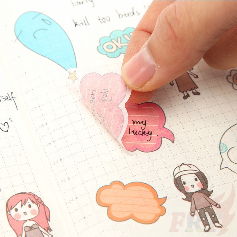 &gt; Ready Stock &lt; ❉ Dialog Giấy và decal dán tường ❉6Sheet/Set DIY Diary Scrapbooking Decals Stickers