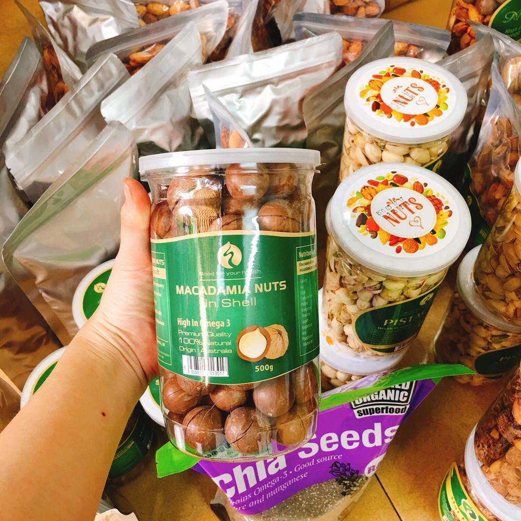 HẠT MACADAMIAM NỨT VỎ 500 GR