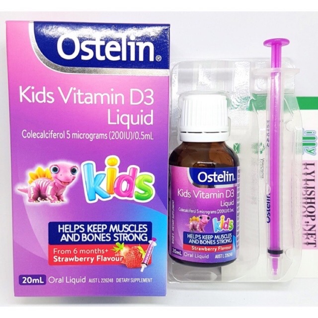 (2023) Vitamin D3 LIQUID KIDS OSTELIN 20ml hàng Úc