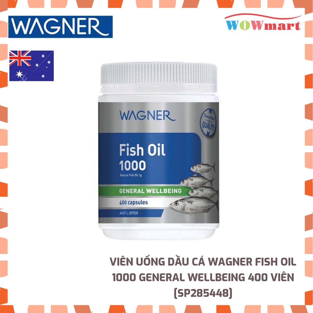 Viên uống dầu cá Wagner Fish Oil 1000 General Wellbeing 400 viên