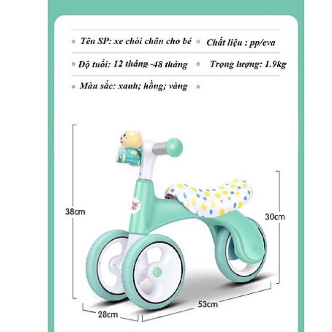 Xe Chòi Chân 3 Bánh Kèm Gấu Teddy Có Nhạc Cho Bé, Bảo Hành 3 Tháng, Xe Chòi Chân Đồ Chơi Vận Động Cho Bé Từ 1 Đến 6 Tuối