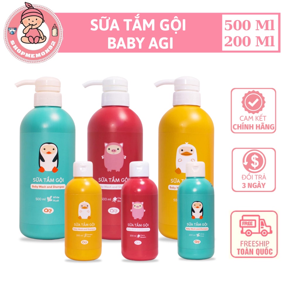 Sữa tắm gội Agi cho bé 200ml/500ml CHÍNH HÃNG