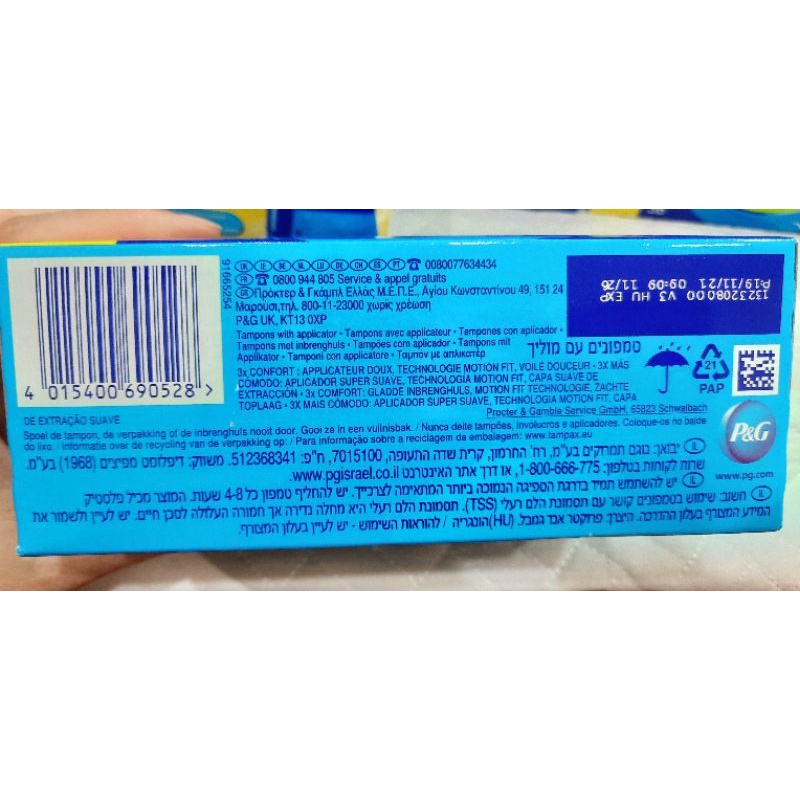 Tampax Pearl Compak hàng Anh chính hãng hộp 36cây tampons