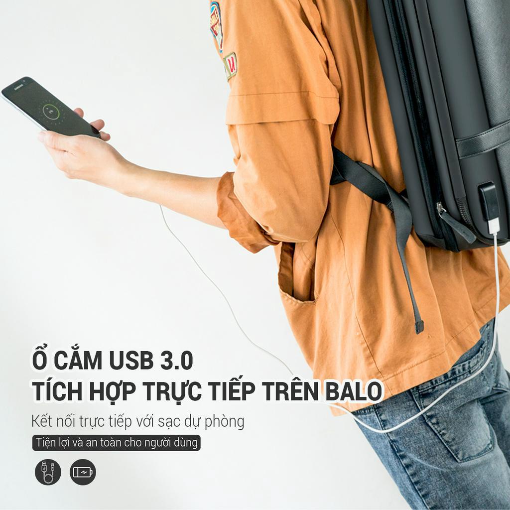 Balo du lịch TRIP Peini có ngăn đựng đồ, đựng laptop riêng (Tặng túi đựng giày)