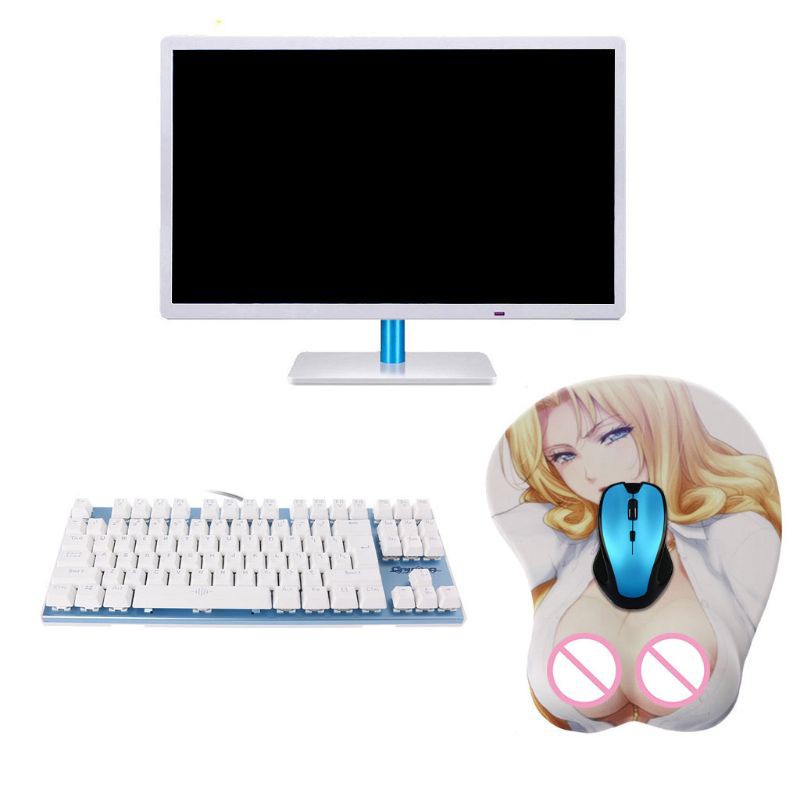 btsg Creative Cartoon Anime 3D Sexy Beauty Chest Silicone Mouse Pad Wrist Rest Support