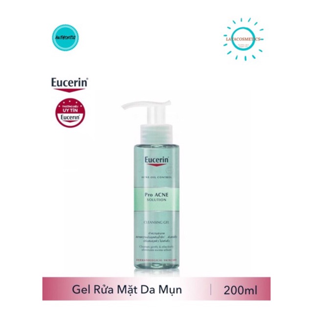 Sữa Rửa Mặt Eucerin Cho Da Dầu Mụn Eucerin Pro ACNE Solution Cleansing Gel [MỸ PHẨM CHÍNH HÃNG] [FREESHIP TOÀN QUỐC]