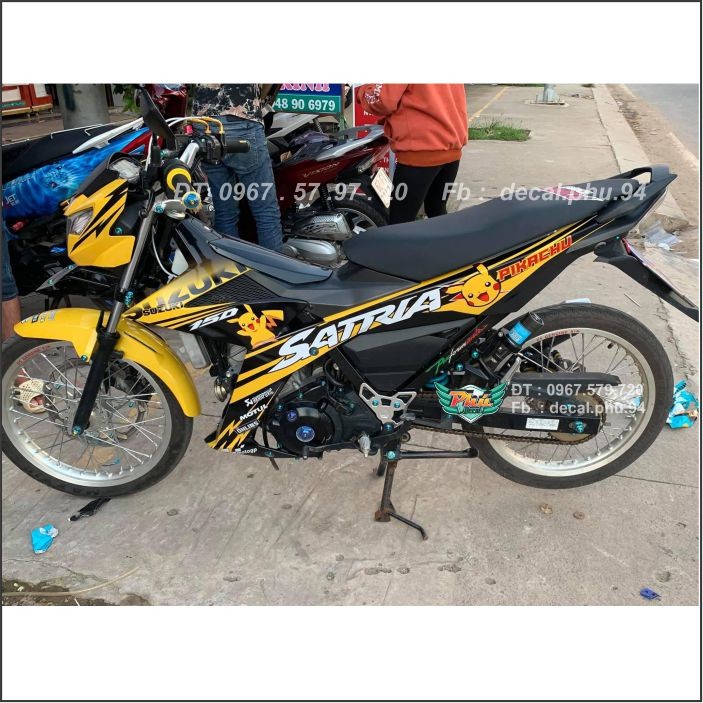 Tem Satria vàng đen Pikachu (V)