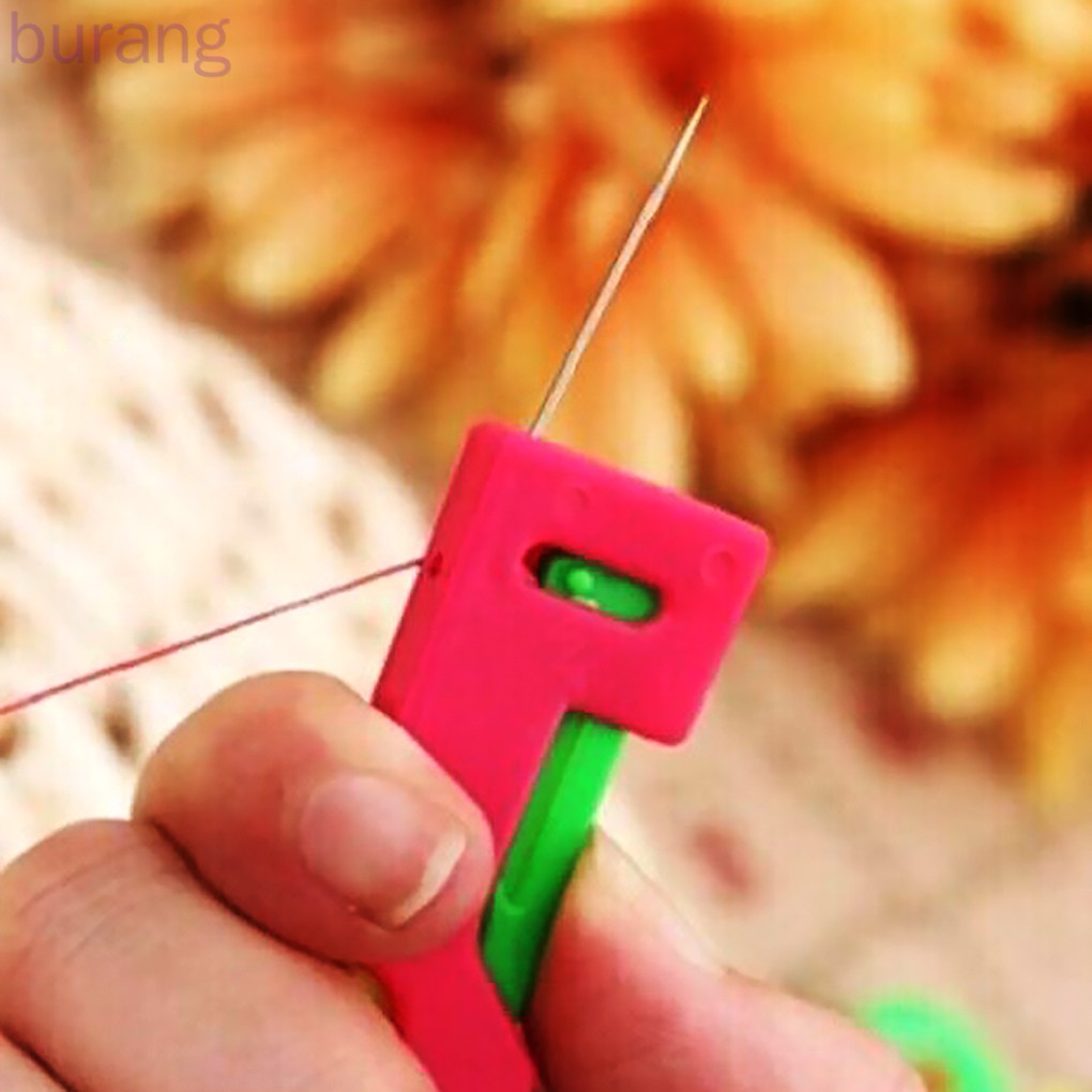 3pcs Color Random Mini Automatic Needle Threader Sewing Threading Guide Device Sewing Tool