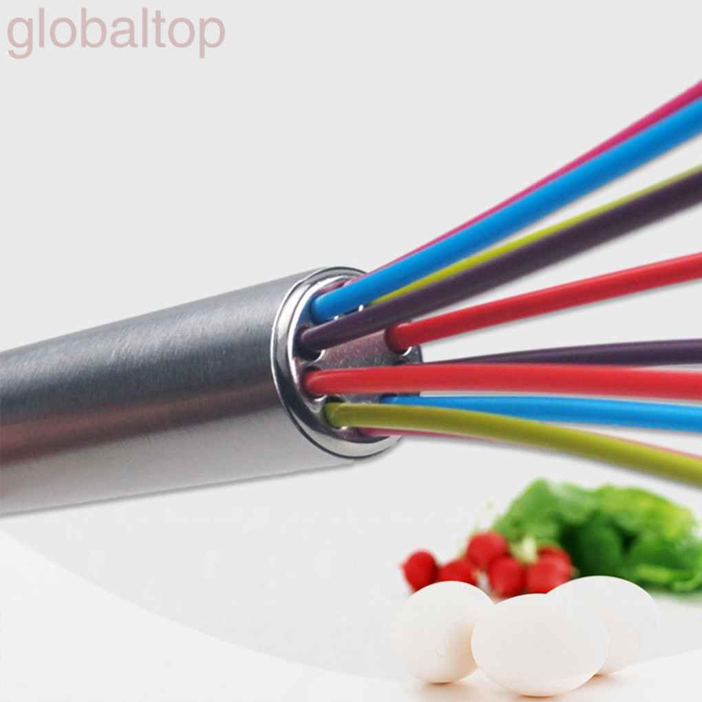Dụng cụ đánh trứng nhiều màu sắc bằng thép không gỉ/silicon